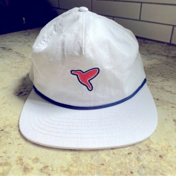 Birddogs White Navy Pink Snap Back Hat EUC - Picture 2 of 7